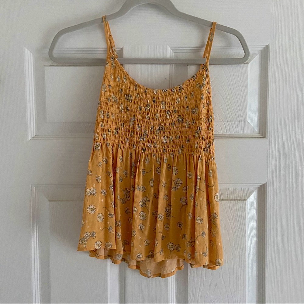 NWOT F21 peplum smocked tank top